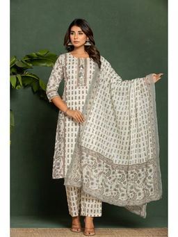 Autumnlane - Tanvi Misri Printed Cotton Kurta with Pant and Dupatta (Set of 3)