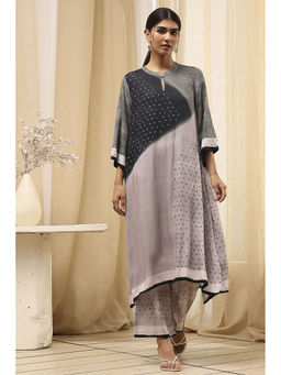 Biba - Women Grey Viscose Rayon Straight Kurta with Palazzo (Set of 2)