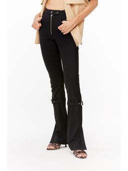 Qua - Black Tailored Biker Trouser