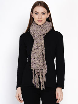 Fabnest - Brown Self Design Scarf