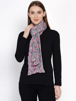 Fabnest - Pink Self Design Scarf