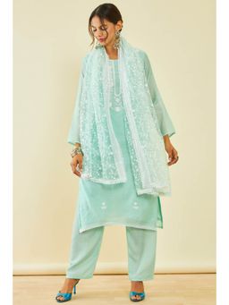 Soch - Womens Chanderi Embroidered Dress Material with Sequins (Set of 3)