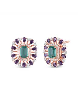 IRASVA - Women Multi-Color Stones No Plating Pair Of Earrings