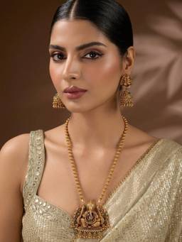 STILEADDA - Women Multi-Color Stones Antique Gold Plated Jewellery Set