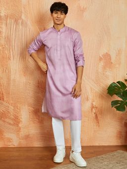 Vastramay - Mens Cotton Kantha Work Regular Kurta with Pyjama (Set of 2)