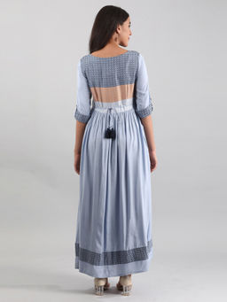 Aurelia - Blue Solid Maxi Dress