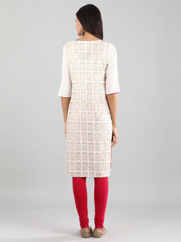Aurelia - Off White Printed Kurta