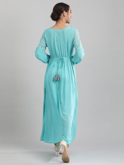 Aurelia - Blue Solid Maxi Dress