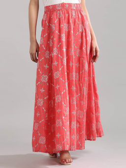 Aurelia - Coral
                  Geometric Printed Skirt - 1