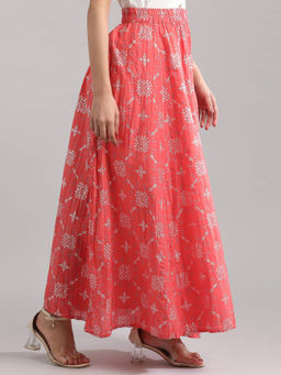 Aurelia - Coral Geometric
                  Printed Skirt - 4