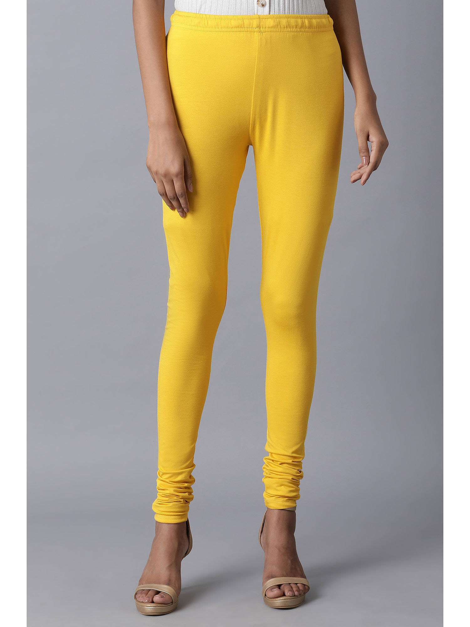 Buy WISHFUL by W Yellow Skin Fit Tights 