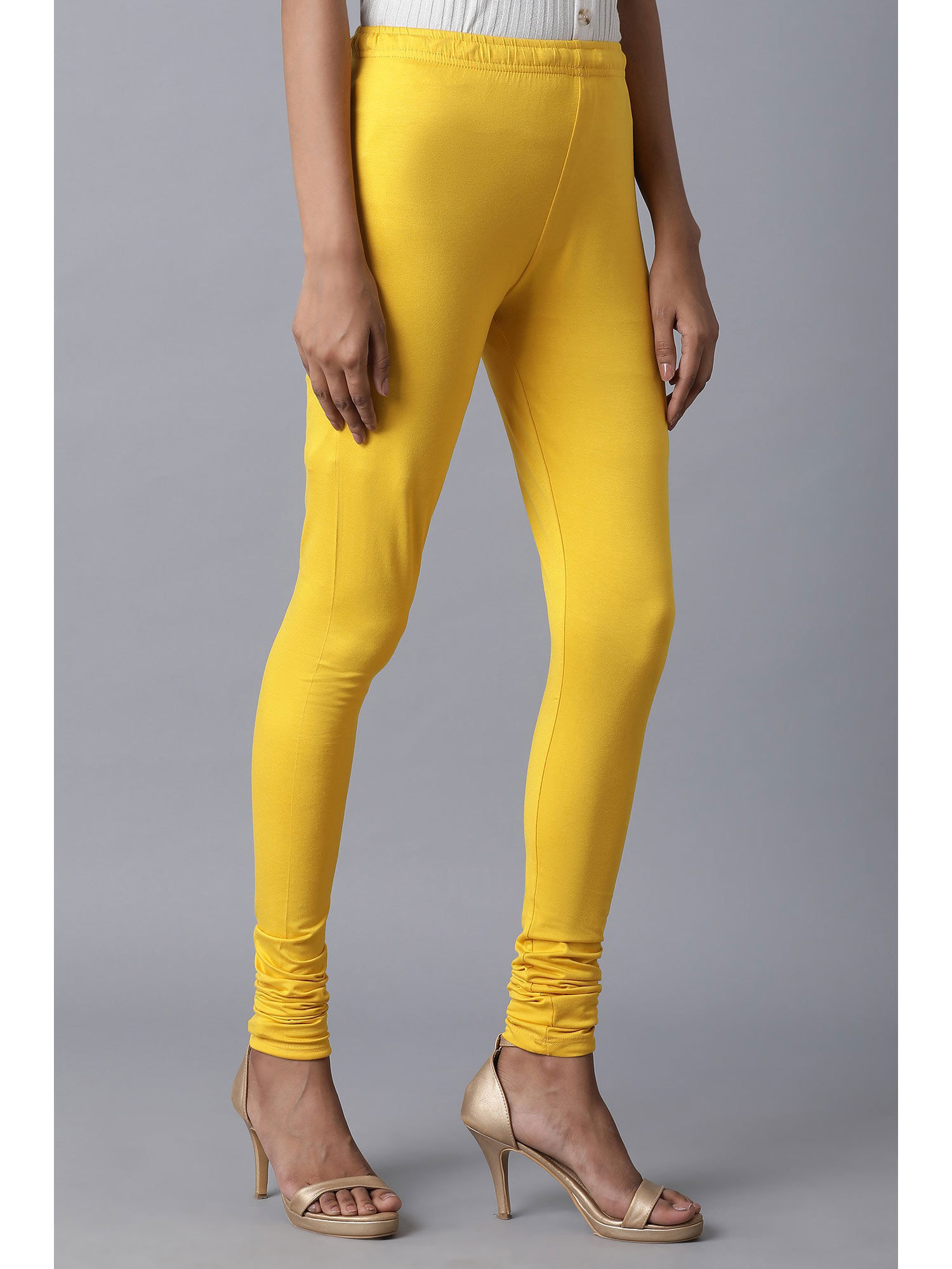 Buy WISHFUL by W Yellow Skin Fit Tights 