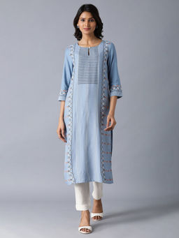W - Blue Printed Kurta