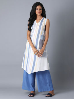 W - Blue Stripes Kurta