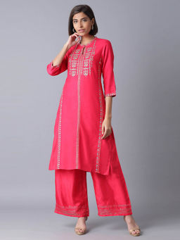 W - Pink Geometric Kurta