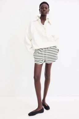 H&M - Women White Sweatshirt Shorts
