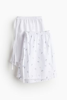 H&M - Women 2-Pack Cotton Poplin Pyjama Shorts
