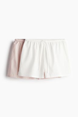 H&M - Women 2-Pack Cotton Poplin Pyjama Shorts