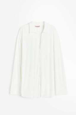 H&M - Women White Crinkled Loungewear Shirt