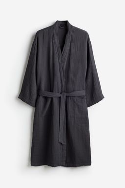 H&M - Women Grey Muslin Dressing Gown