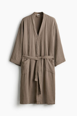H&M - Women Beige Muslin Dressing Gown