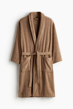 H&M - Women Brown Cotton Terry Dressing Gown
