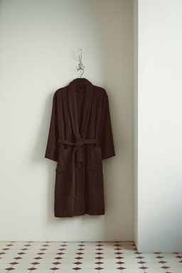 H&M - Women Brown Cotton Terry Dressing Gown