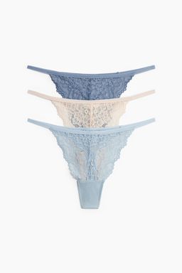 H&M - Women 3-Pack Lace Tanga Thong Briefs