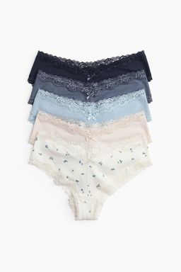 H&M - Women 5-Pack Cotton And Lace Hipster Briefs