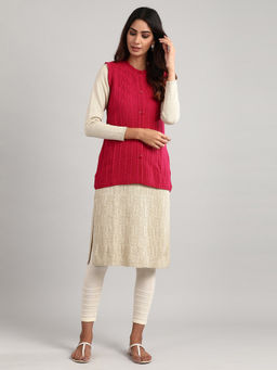 Aurelia - Red Round Neck Sleeveless Sweater