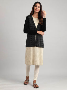 Aurelia - Black Self Design Sweater