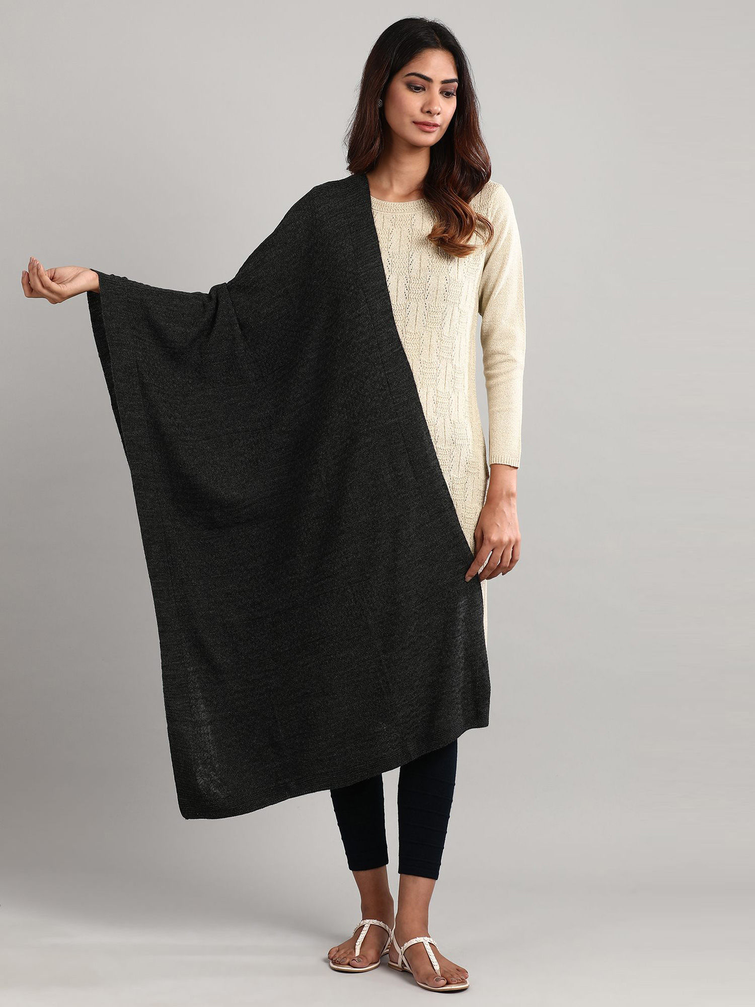 aurelia Grey Knitted Shawl-picture-39