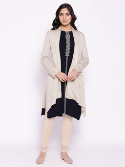 W - Beige Circular Flared Cardigan