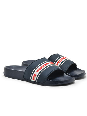 mens navy nike sliders