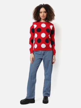 Other Stories Heart And Polka Dot Sweater In Red ASOS