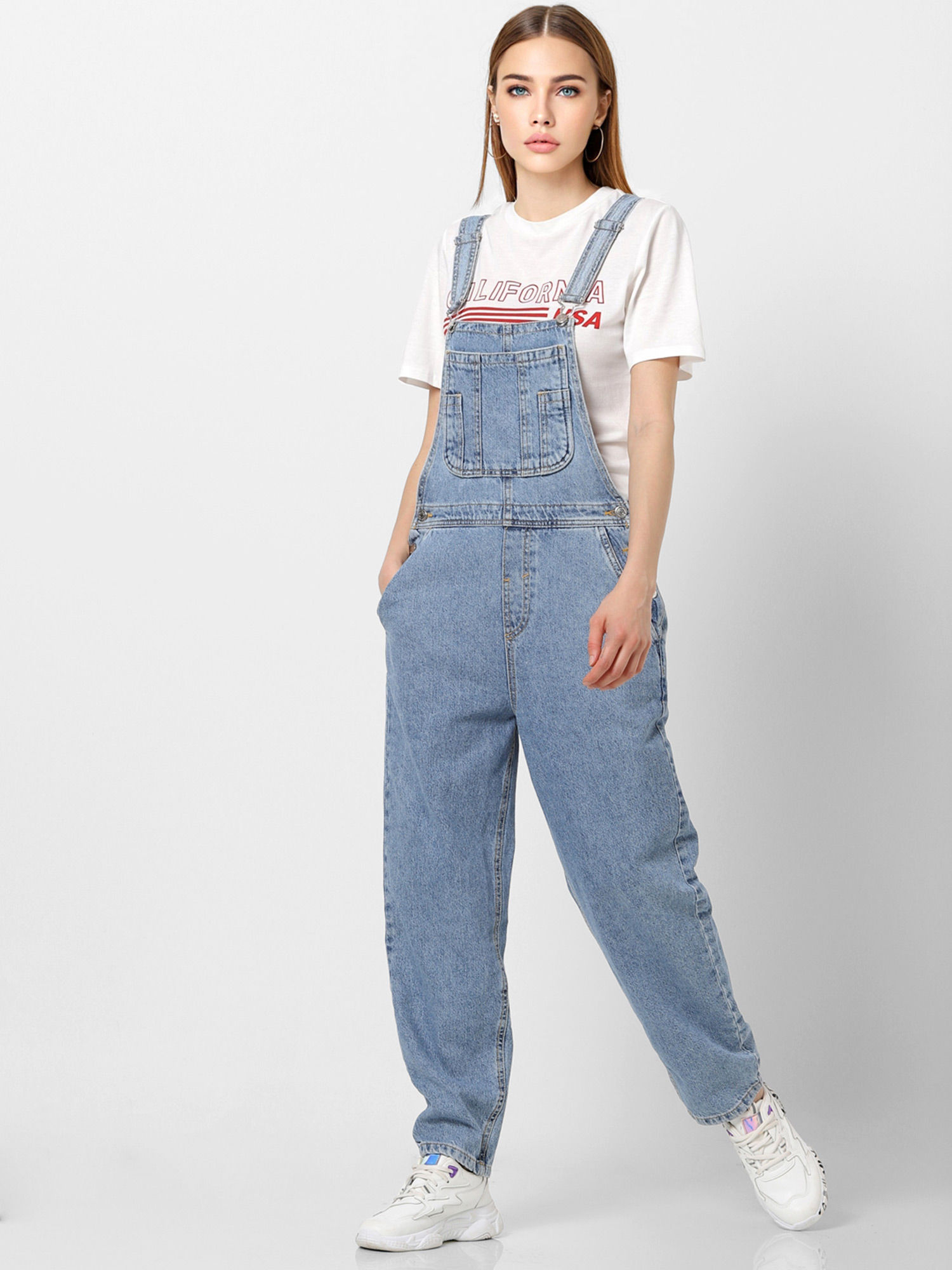 Blue Light Washed Denim Dungaree 