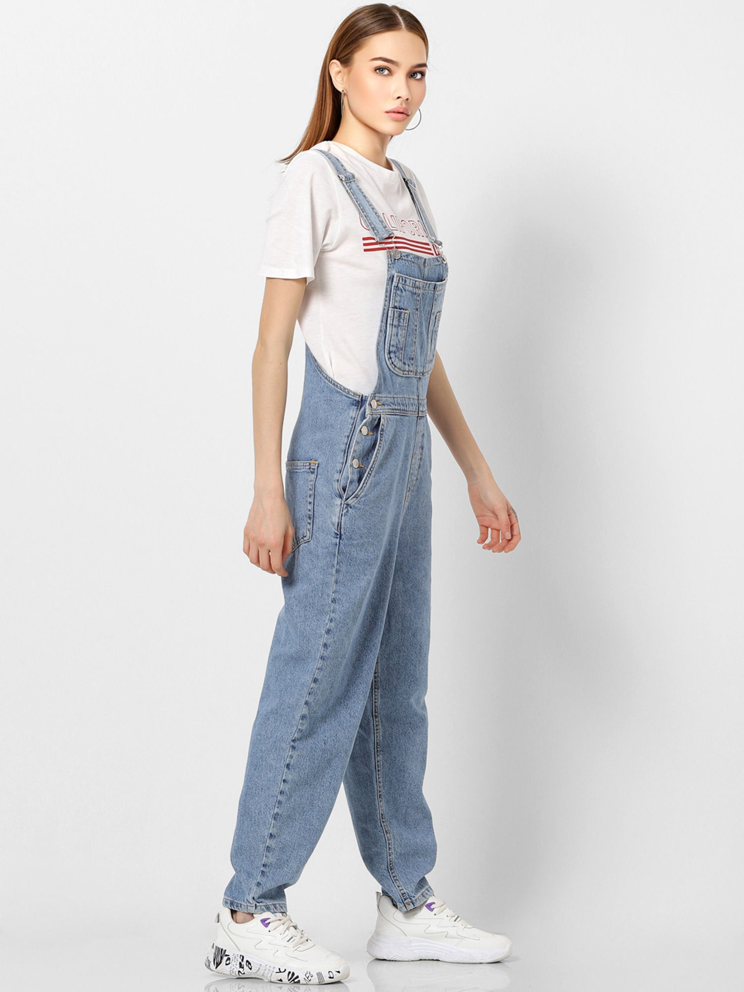 Blue Light Washed Denim Dungaree 