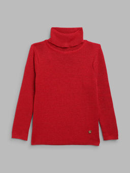 Blue Giraffe - Red Girls Sweater