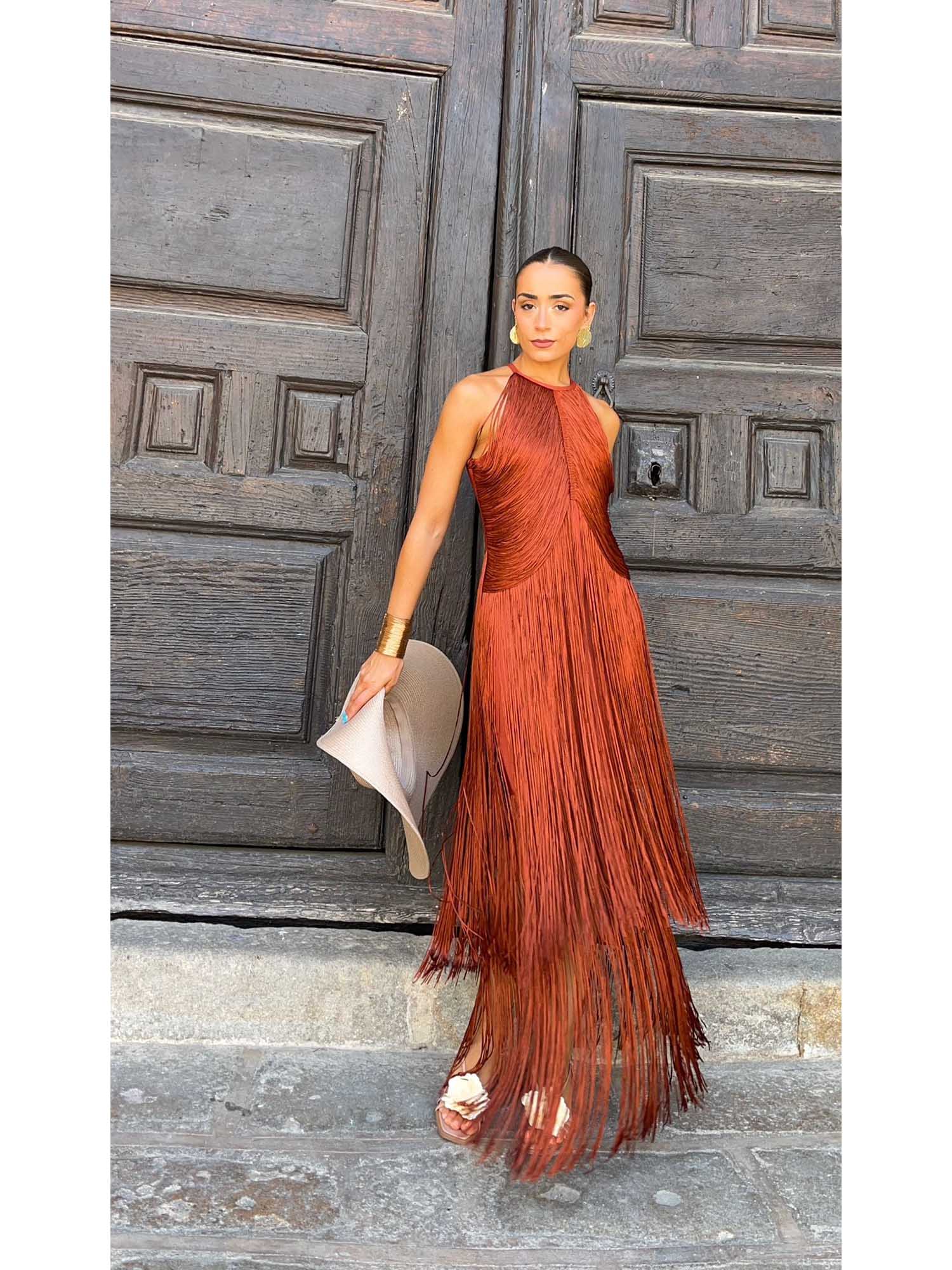 Rust Avenya Fringe Dress-picture-35