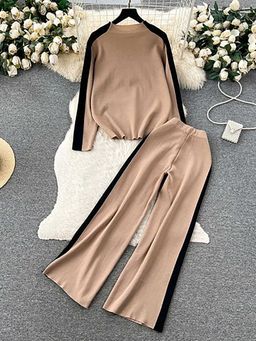Loveable Creations By Muskan - Brown Blair Warm Knitted Co-Ord Set