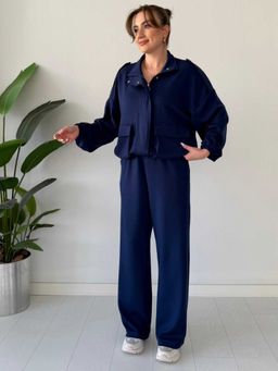 Loveable Creations By Muskan - Navy Blue Everyday Ease Co-Ord Set