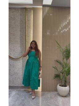 Loveable Creations By Muskan - Green Summer Pop Flow Dress