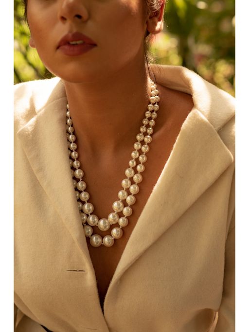 Kastiya Jewels White Pearl Beaded Layered Necklace
