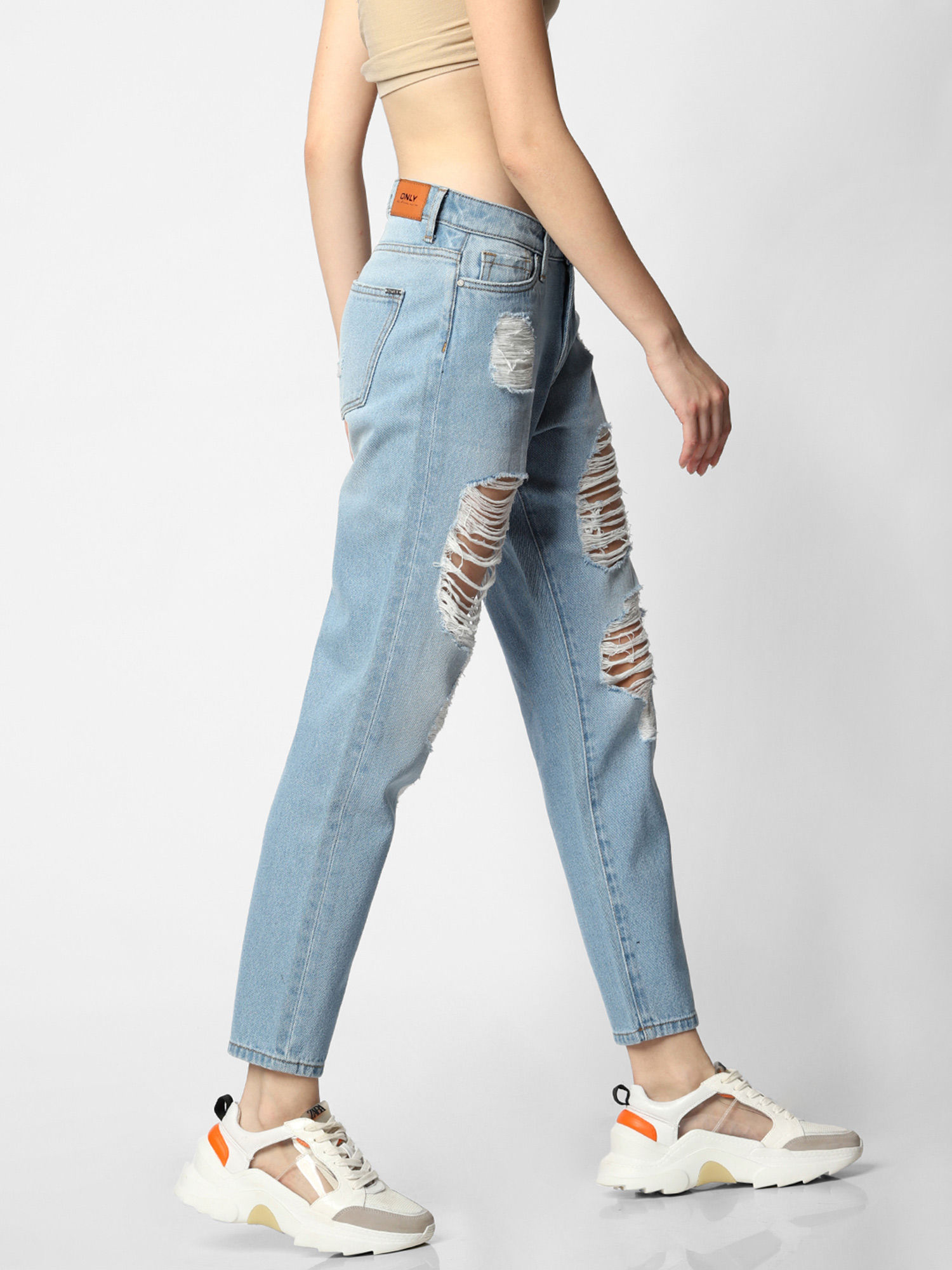 Blue Denim Boyfriend Jeans Online 