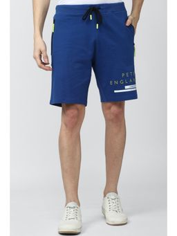 Peter England - Men Blue Graphic Print Regular Fit Casual Shorts