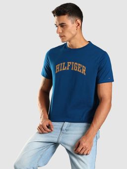 Tommy Hilfiger - Logo Regular Fit Cotton T-Shirt - Blue