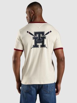 Tommy Hilfiger - Solid Regular Fit Cotton T-Shirt - Off White