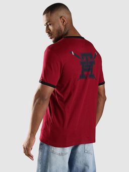 Tommy Hilfiger - Solid Regular Fit Cotton T-Shirt - Maroon