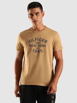 Tommy Hilfiger - Logo Regular Fit Cotton T-Shirt - Brown