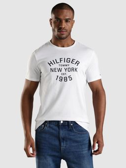 Tommy Hilfiger - Logo Regular Fit Cotton T-Shirt - White